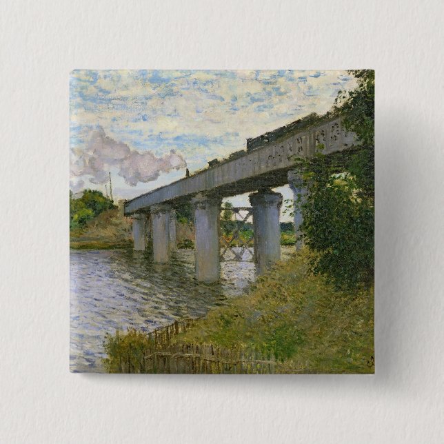 Claude Monet | The Railway Bridge at Argenteuil Button (Front)