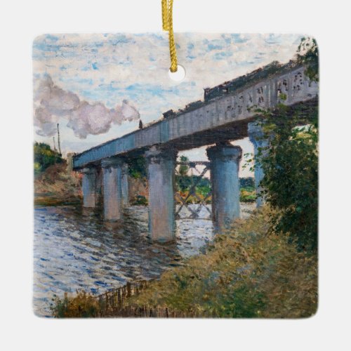 Claude Monet _ The Railway Bridge at Argenteuil Ceramic Ornament
