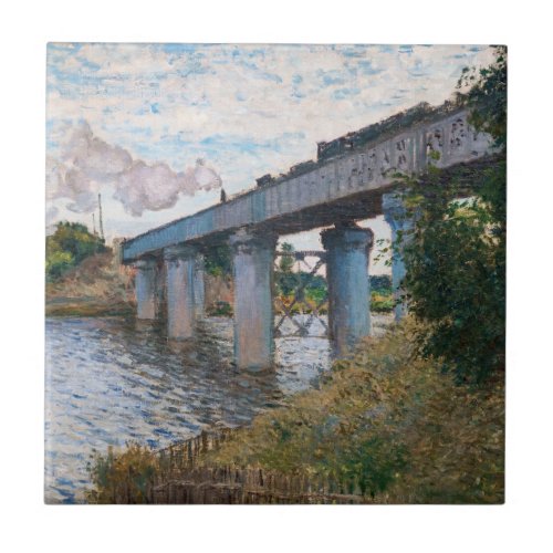 Claude Monet _ The Railway Bridge at Argenteuil Ceramic Tile