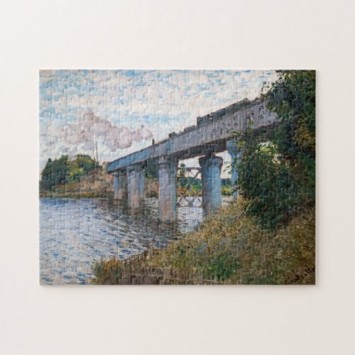 Claude Monet _ The Railway Bridge at Argenteuil Jigsaw Puzzle