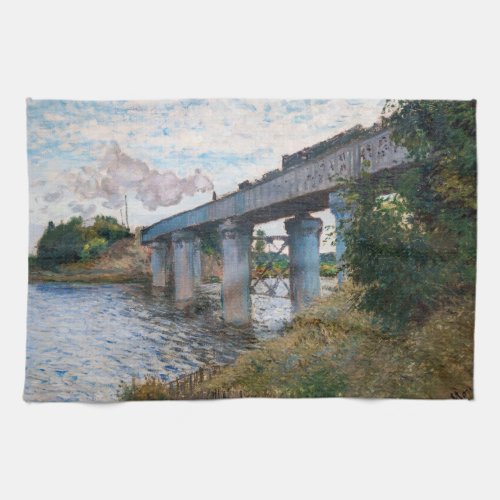 Claude Monet _ The Railway Bridge at Argenteuil Kitchen Towel
