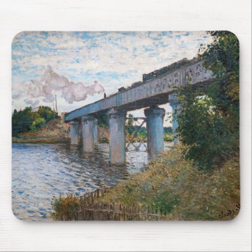 Claude Monet _ The Railway Bridge at Argenteuil Mouse Pad