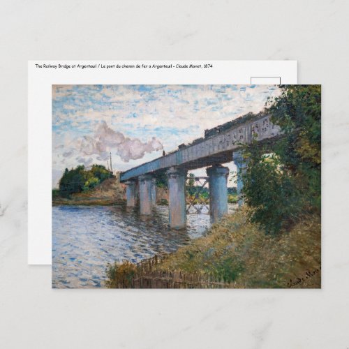 Claude Monet _ The Railway Bridge at Argenteuil Postcard