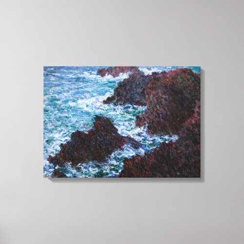 Claude Monet _ The Rocks at Belle_Ile Wild Coast Canvas Print