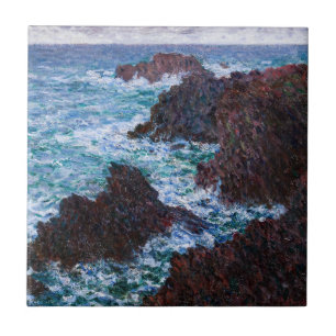 Claude Monet - The Rocks at Belle-Ile, Wild Coast Ceramic Tile