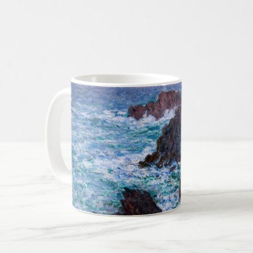 Claude Monet _ The Rocks at Belle_Ile Wild Coast Coffee Mug