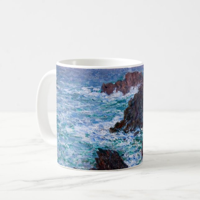 Claude Monet - The Rocks at Belle-Ile, Wild Coast Coffee Mug (Front Left)