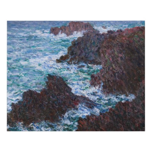 Claude Monet _ The Rocks at Belle_Ile Wild Coast Faux Canvas Print