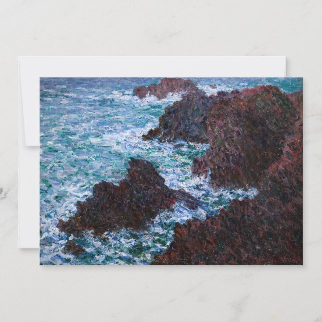 Claude Monet - The Rocks at Belle-Ile, Wild Coast Invitation (Front)