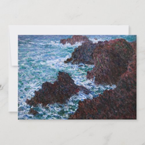 Claude Monet _ The Rocks at Belle_Ile Wild Coast Invitation