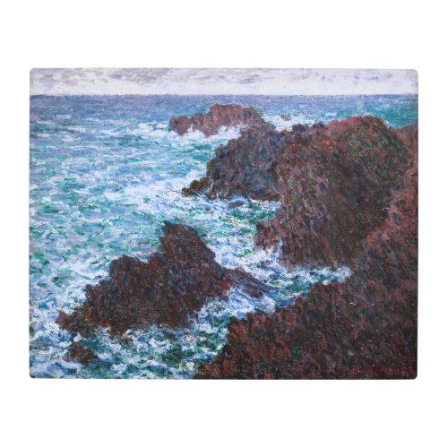 Claude Monet _ The Rocks at Belle_Ile Wild Coast Metal Print