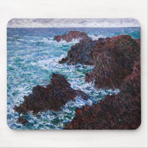 Claude Monet _ The Rocks at Belle_Ile Wild Coast Mouse Pad