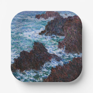 Claude Monet - The Rocks at Belle-Ile, Wild Coast Paper Plates