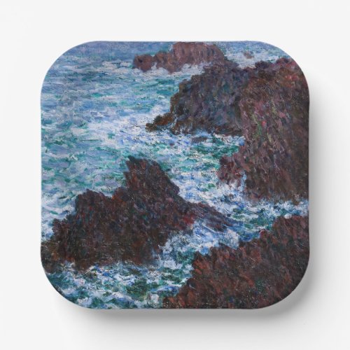 Claude Monet _ The Rocks at Belle_Ile Wild Coast Paper Plates