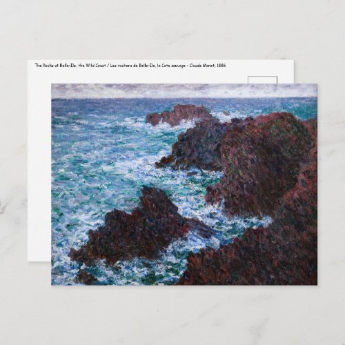Claude Monet _ The Rocks at Belle_Ile Wild Coast Postcard