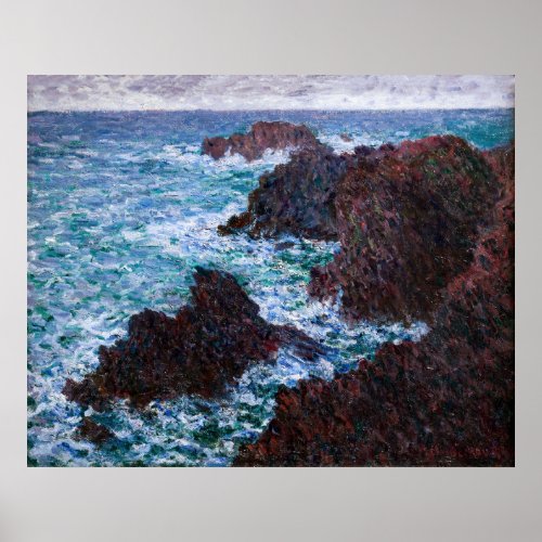 Claude Monet _ The Rocks at Belle_Ile Wild Coast Poster