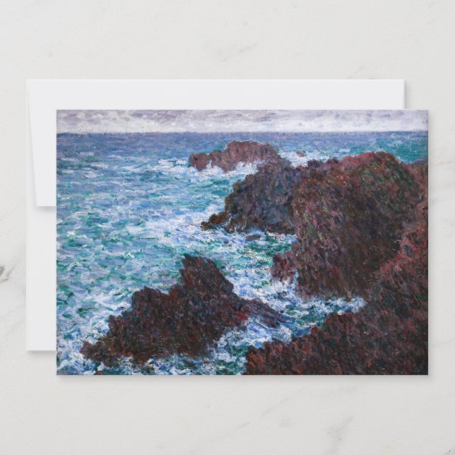 Claude Monet - The Rocks at Belle-Ile, Wild Coast Thank You Card (Front)