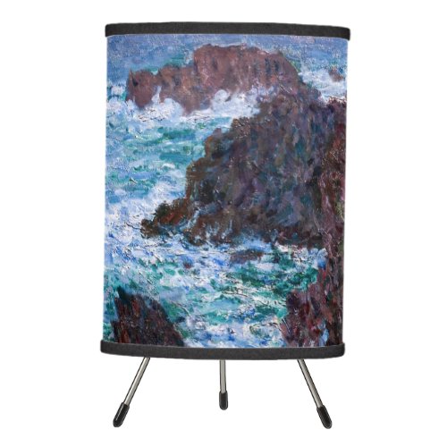 Claude Monet _ The Rocks at Belle_Ile Wild Coast Tripod Lamp
