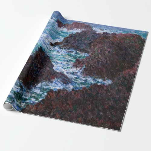 Claude Monet _ The Rocks at Belle_Ile Wild Coast Wrapping Paper