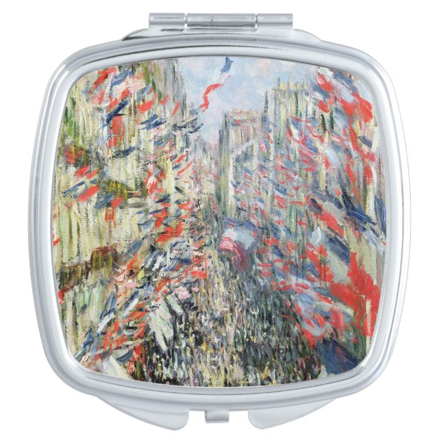 Claude Monet | The Rue Montorgueil, Paris Compact Mirror (Front)