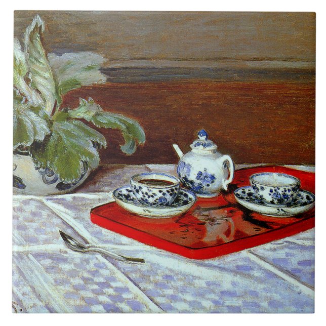 Claude Monet - The Tea Set, Ceramic Tile (Front)