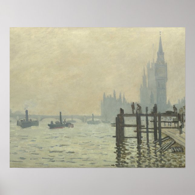 Claude Monet - The Thames at Westminster Poster (Front)