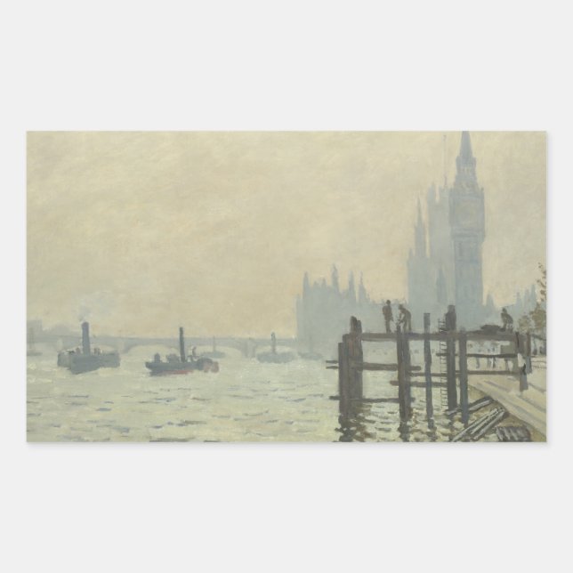 Claude Monet - The Thames at Westminster Rectangular Sticker (Front)