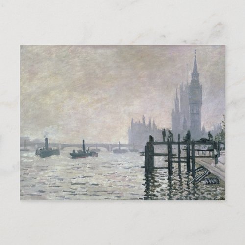 Claude Monet  The Thames below Westminster Postcard