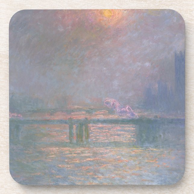 Claude Monet | The Thames with Charing Cross Drink Coaster (Front)