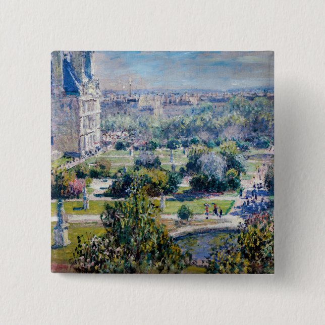 Claude Monet - The Tuileries Gardens Button (Front)