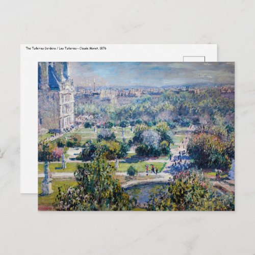 Claude Monet _ The Tuileries Gardens Postcard