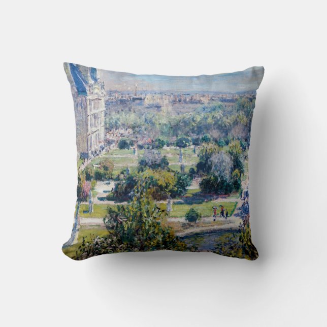 Claude Monet - The Tuileries Gardens Throw Pillow (Front)