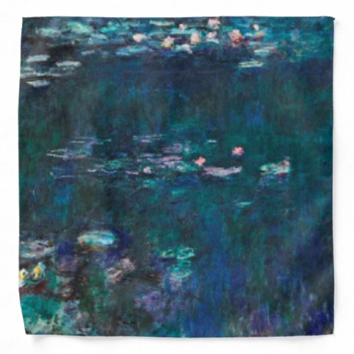 Claude Monet _ The Water Lilies _ Green Reflection Bandana