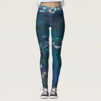 Claude Monet Inspired Leggings Water Lilies All Over Print Yoga