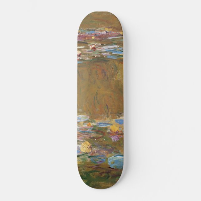 Claude Monet The Water Lily Pond GalleryHD Vintage Skateboard Deck (Front)