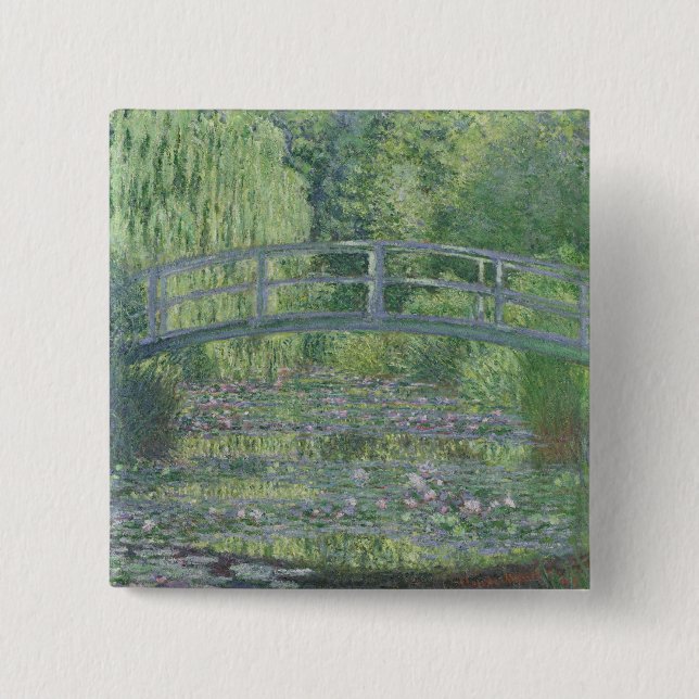Claude Monet | The Waterlily Pond: Green Harmony Pinback Button (Front)