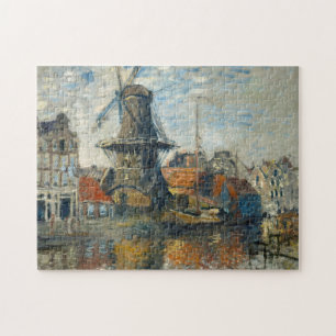 Claude Monet The Windmill Vintage Painting Jigsaw Puzzle