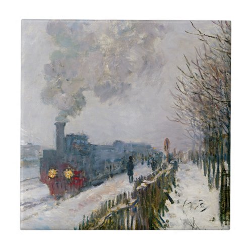 Claude Monet _ Train in the Snow  The Locomotive Ceramic Tile