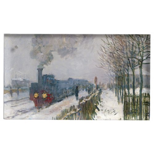 Claude Monet _ Train in the Snow  The Locomotive Place Card Holder