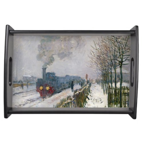 Claude Monet _ Train in the Snow  The Locomotive Serving Tray