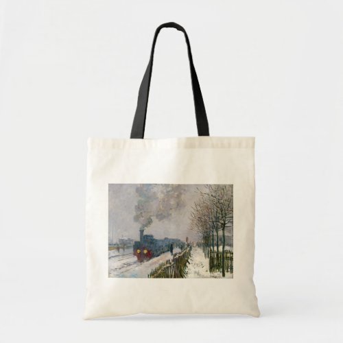 Claude Monet _ Train in the Snow  The Locomotive Tote Bag
