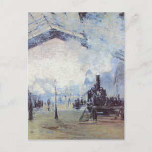 Claude Monet Train Station Popular Vintage Art Postcard