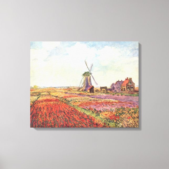 Claude Monet - Tulip fields in Holland - 1886 Canvas Print (Front)