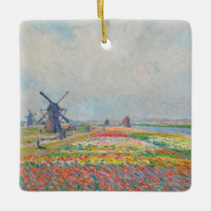 Claude Monet - Tulip Fields near The Hague Ceramic Ornament