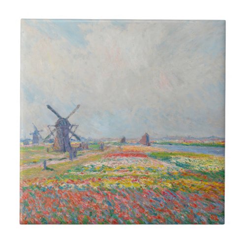 Claude Monet _ Tulip Fields near The Hague Ceramic Tile