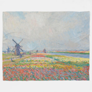 Claude Monet - Tulip Fields near The Hague Fleece Blanket
