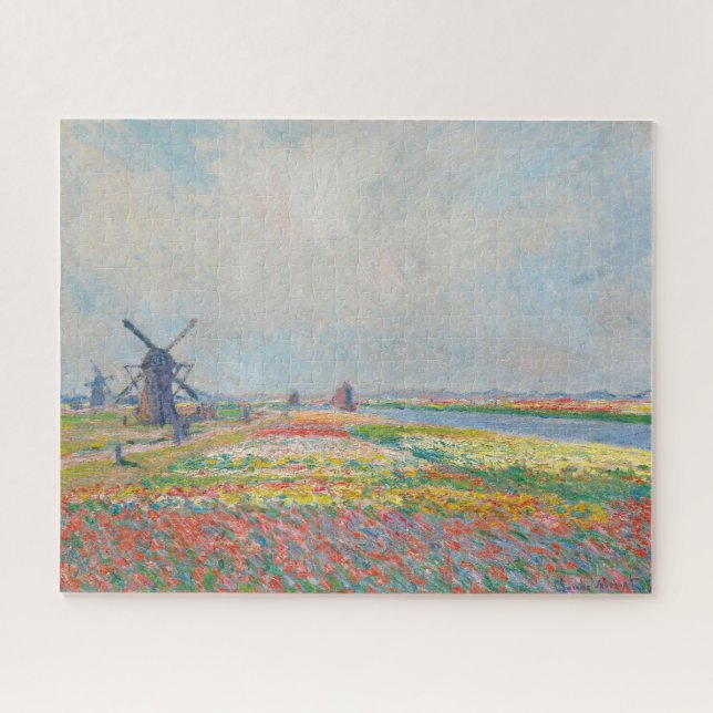 Claude Monet - Tulip Fields near The Hague Jigsaw Puzzle (Horizontal)