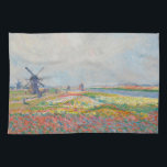 Claude Monet - Tulip Fields near The Hague Kitchen Towel<br><div class="desc">Tulip Fields near The Hague (Champs de tulipes pres de La Hague) - Claude Monet,  Oil on Canvas,  1886</div>