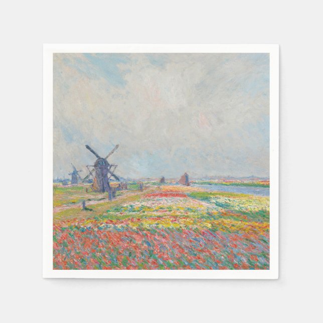 Claude Monet - Tulip Fields near The Hague Napkins (Front)