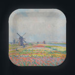 Claude Monet - Tulip Fields near The Hague Paper Plates<br><div class="desc">Tulip Fields near The Hague (Champs de tulipes pres de La Hague) - Claude Monet,  Oil on Canvas,  1886</div>